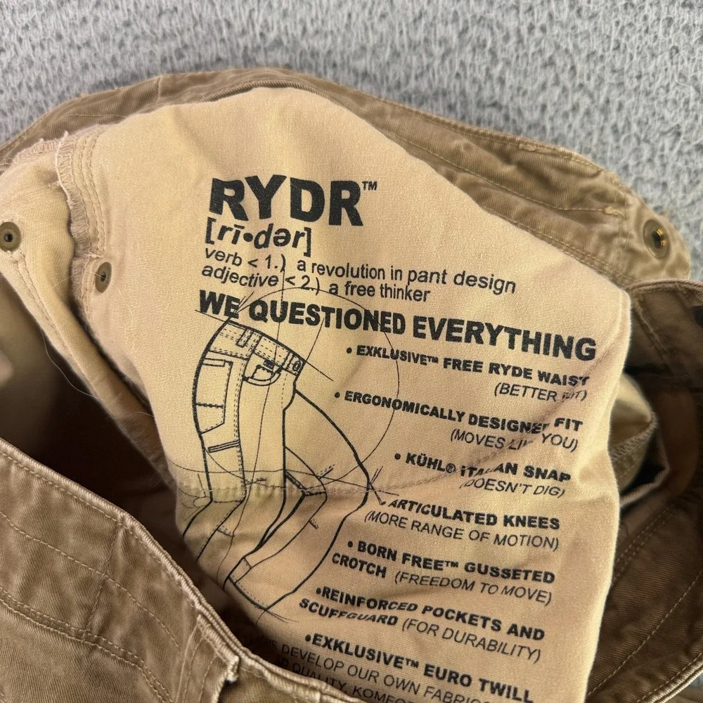 KUHL Rydr Pants Men 33x30 Brown Crag Series Articulated Knee Gusseted Crotch